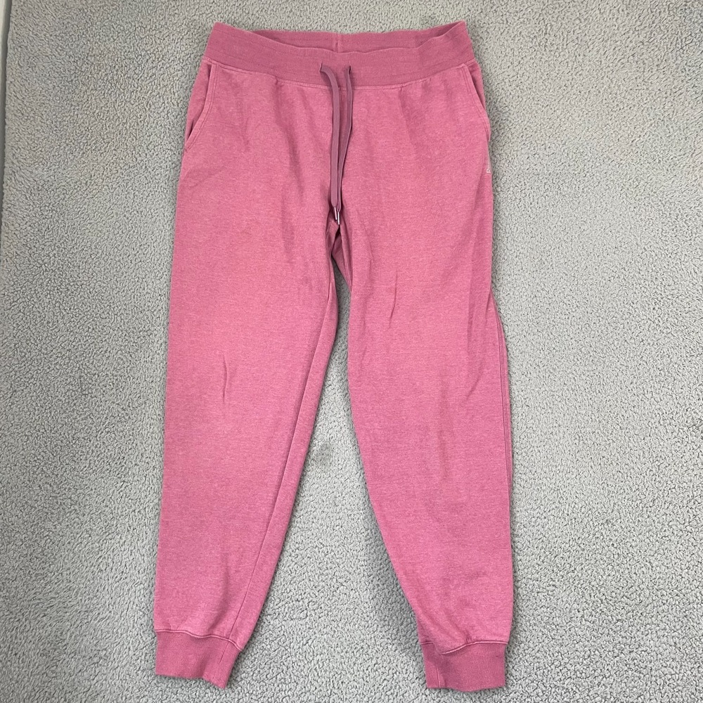 Reebok Joggers Women XL Pink Lounge Athletic Sportswear Pull On Drawstring